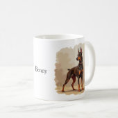 Red Rust Brown Doberman Pinscher Dog Koffiemok (Voorkant rechts)