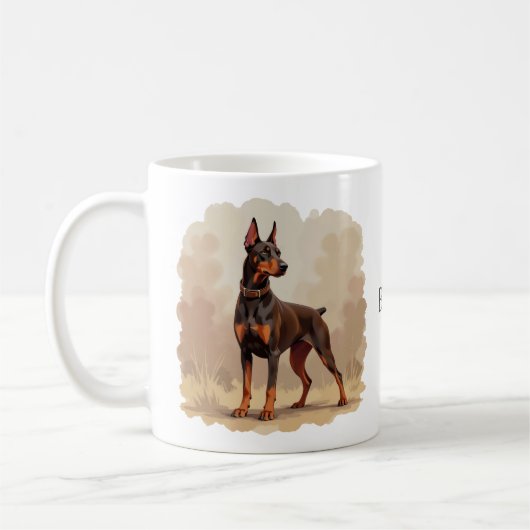 Red Rust Brown Doberman Pinscher Dog Koffiemok (Links)