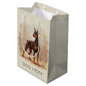 Red Rust Brown Doberman Pinscher Dog Medium Cadeauzakje (Achterkant Gekanteld)
