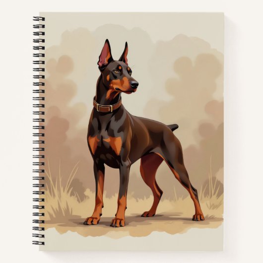 Red Rust Brown Doberman Pinscher Dog Notitieboek (Voorkant)