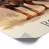 Red Rust Brown Doberman Pinscher Dog Poster (Hoek)