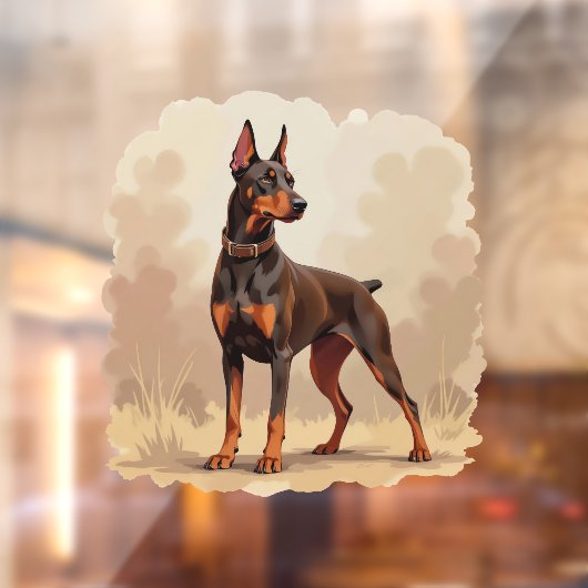 Red Rust Brown Doberman Pinscher Dog Raamsticker (Vel 2)