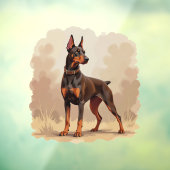 Red Rust Brown Doberman Pinscher Dog Raamsticker (Vel 3)