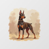 Red Rust Brown Doberman Pinscher Dog Raamsticker (Vel)