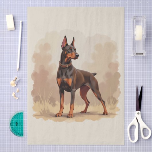 Red Rust Brown Doberman Pinscher Dog Tissuepapier (Craft)