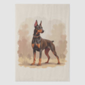 Red Rust Brown Doberman Pinscher Dog Tissuepapier (Voorkant)