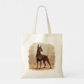 Red Rust Brown Doberman Pinscher Dog Tote Bag (Achterkant)