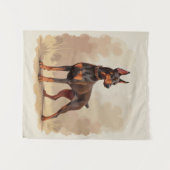 Red Rust Brown Doberman Pinscher Dog Wandkleed (Voorkant (horizontaal))