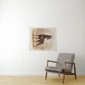 Red Rust Brown Doberman Pinscher Dog Wandkleed (In Situ (horizontaal))