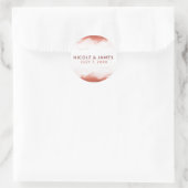 Red Rust Clay Waterverf Modern Chic Wedding Ronde Sticker (Tas)