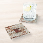 Red Rust Minnesota Shape Glazen Onderzetter (Schuin)