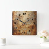 red rust on steel vierkante klok (Huis)