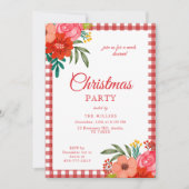 Red Rustic Botanical Christmas Invitation Feestdagenkaart (Voorkant)
