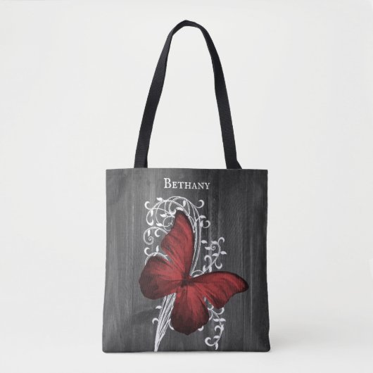Red Rustic Butterfly - Aangepaste Canvas tas (Voorkant)