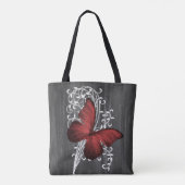 Red Rustic Butterfly - Aangepaste Canvas tas (Achterkant)