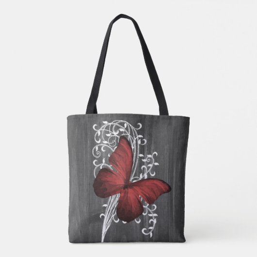 Red Rustic Butterfly - Aangepaste Canvas tas (Achterkant)