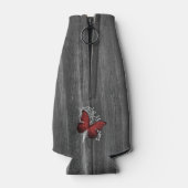 Red Rustic Butterfly - Aangepaste flessenkoeler Flesjeskoeler (Achterkant)