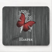 Red Rustic Butterfly - Aangepaste Muismat (Voorkant)