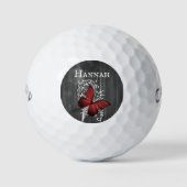 Red Rustic Butterfly - Aangepersonaliseerde Golf B Golfballen (Voorkant)