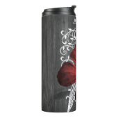Red Rustic Butterfly - gepersonaliseerde thermisch Thermosbeker (Gedraaid links)