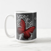 Red Rustic Butterfly - Mok op maat van koffie (Links)