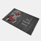 Red Rustic Butterfly Persoonlijke Doormat Deurmat (Schuin)
