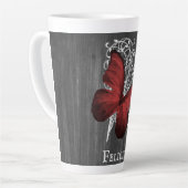 Red Rustic Butterfly persoonlijke latte Mok (Linkerhoek)