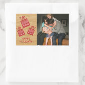 Red Rustic Cadeaus Holiday Foto Stickers (Tas)