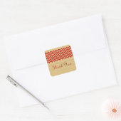 Red Rustic Chevron Dank je Stickers (Envelop)