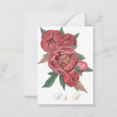 Red Rustic Elegant Floral Wedding Invitation Notitiekaartje (Achterkant)