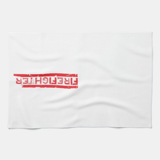 Red Rustic Firefighter Fireman Manly Cool Theedoek (Horizontaal)