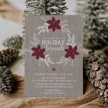 Red Rustic Floral Holiday