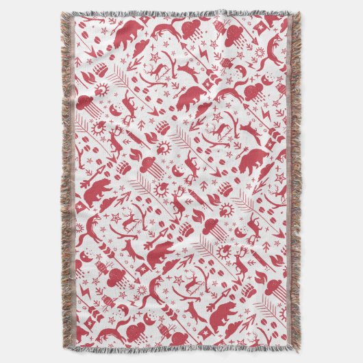 Red Rustic Holiday Moon Clouds Beer Deer Lodge Deken (Voorkant Verticaal)