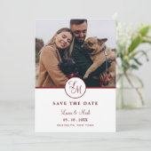 Red Rustic Photo Minimalist Wedding Initials  (Staand voorkant)