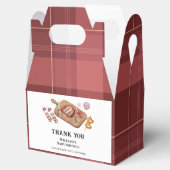 Red Rustic Plaid Country Baby Q Baby shower Bedankdoosjes (Geopend)