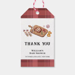 Red Rustic Plaid Country Baby Q Baby shower Cadeaulabel