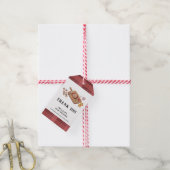 Red Rustic Plaid Country Baby Q Baby shower Cadeaulabel (Met Touw)