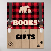 Red Rustic Plaid Lumberjack Boeken en geschenken Poster (Voorkant)