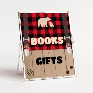 Red Rustic Plaid Lumberjack Boeken en geschenken Poster