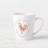 Red Rustic Rooster Latte Mok (Rechts)