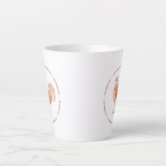 Red Rustic Rooster Latte Mok (Voorkant)