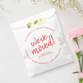 Red Rustic Script We've Moved New Address Bedankzakje (Gezegeld)