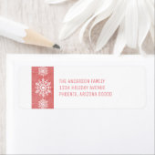 Red Rustic Snowflake Holiday Etiket (Insitu)