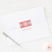 Red Rustic Snowflake Holiday Vierkante Sticker (Envelop)