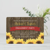 RED RUSTIC SUNFLOWER ENGAGTY KAART (Staand voorkant)