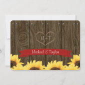 RED RUSTIC SUNFLOWER ENGAGTY KAART (Achterkant)