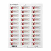 Red Rustic Waterverf Deer Holiday Etiket (Full Sheet)