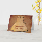 Red Rustic Wedding Kaart voor lesbische bruiden (Gele Bloem)