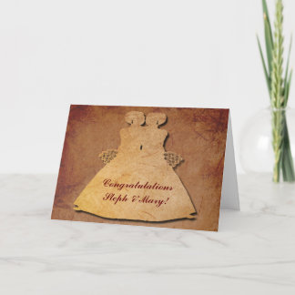 Red Rustic Wedding Kaart voor lesbische bruiden