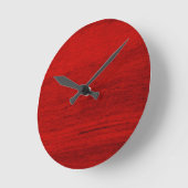 Red Rustic Wood Digital Print Ronde Klok (Hoek)